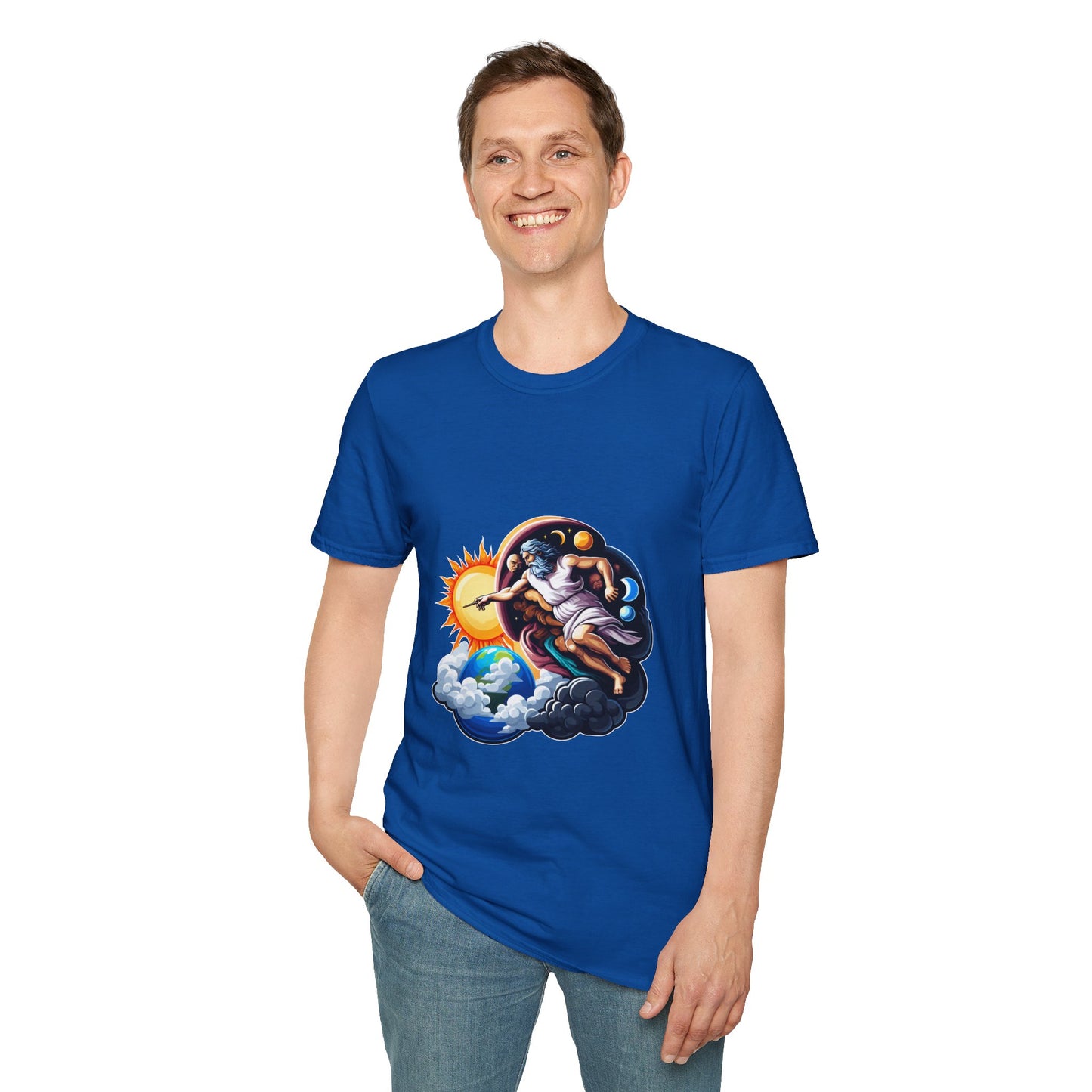 God creates Day and Night T-Shirt | Unisex Softstyle - Biblical Prints