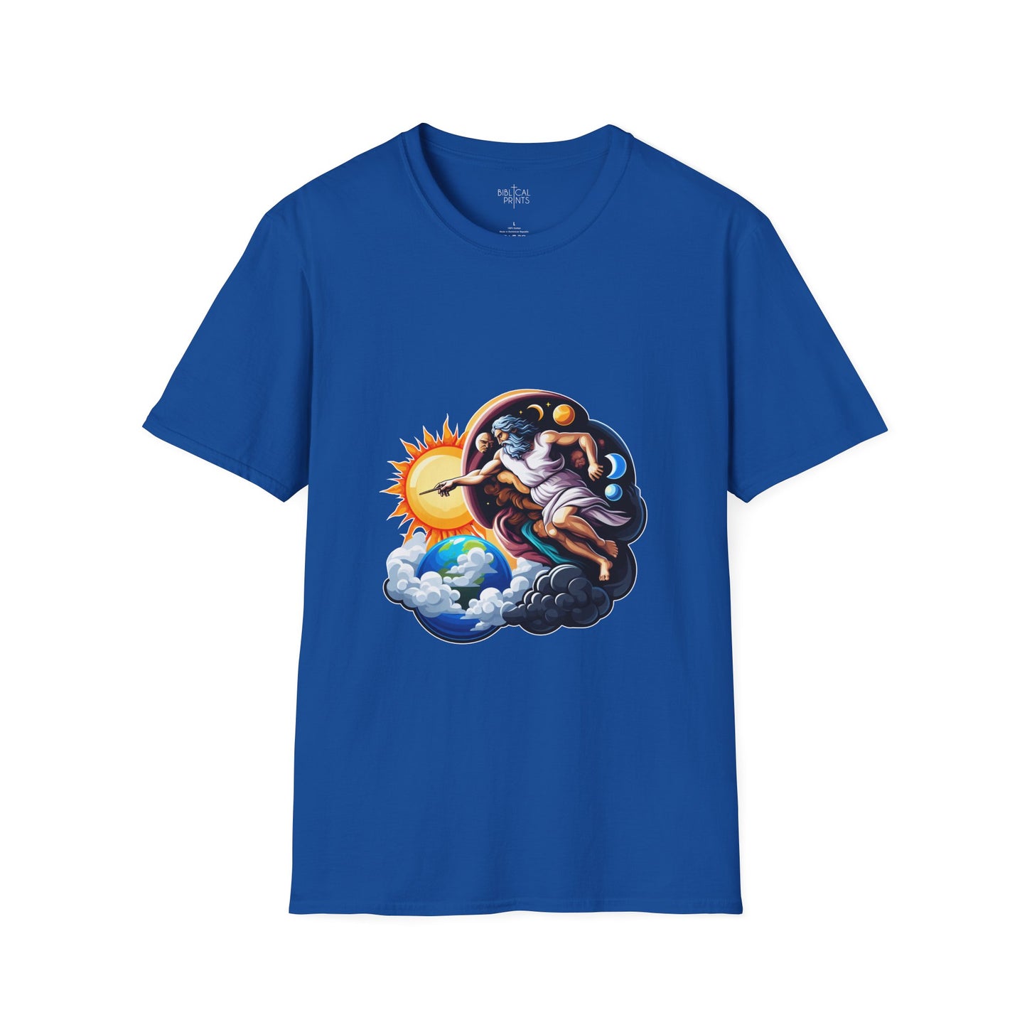 God creates Day and Night T-Shirt | Unisex Softstyle - Biblical Prints