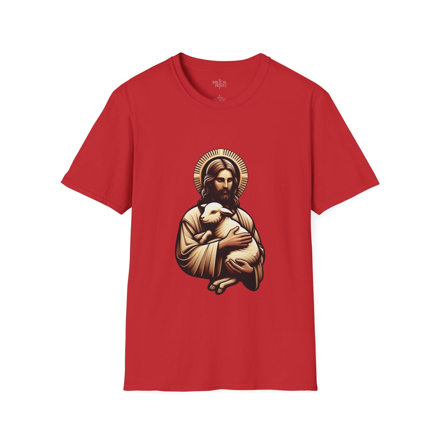 Jesus Christ and the Lamb T-Shirt | Unisex Softstyle - Biblical Prints