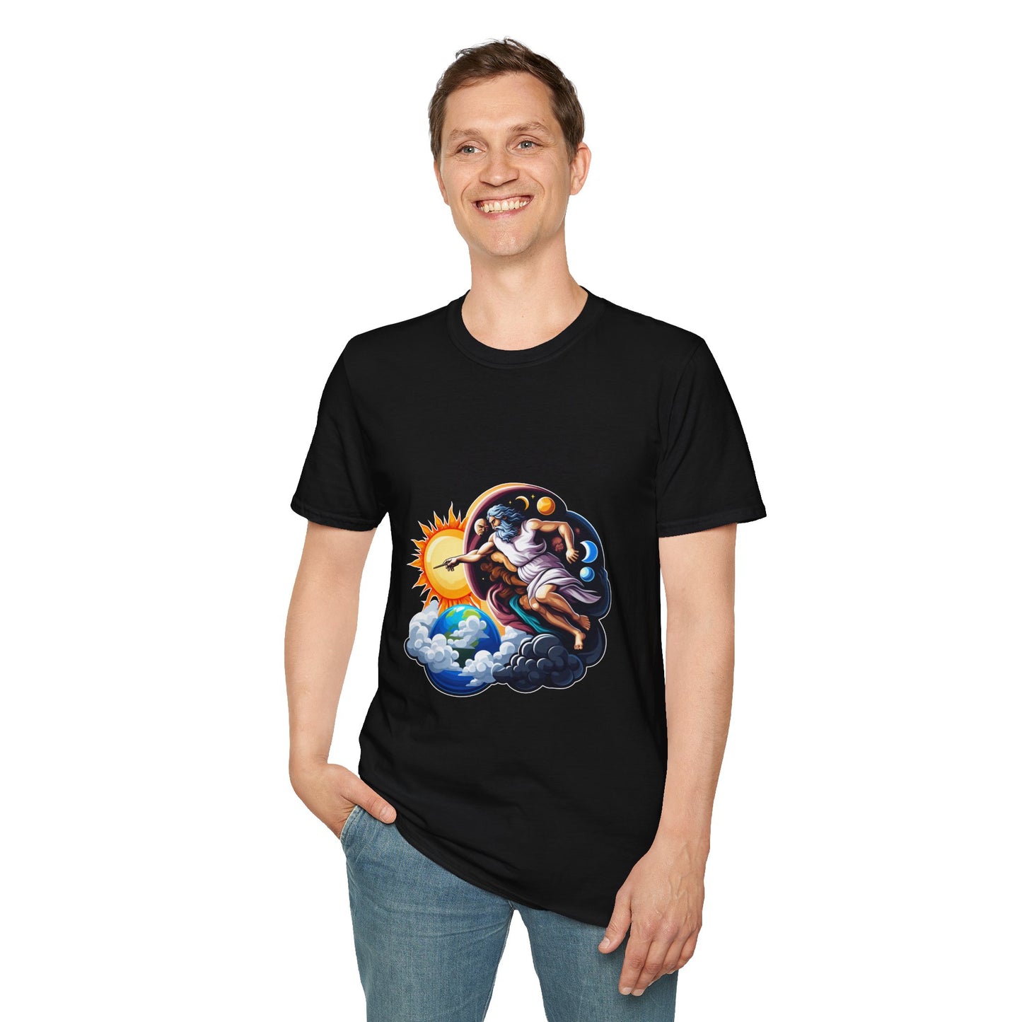 God creates Day and Night T-Shirt | Unisex Softstyle - Biblical Prints