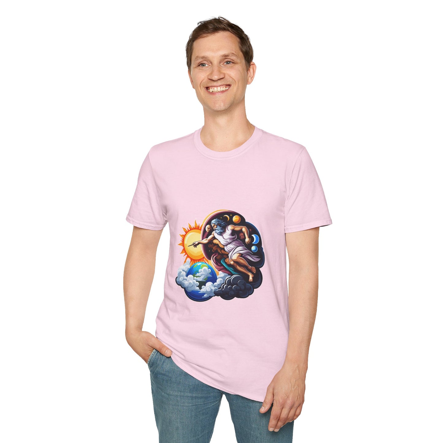 God creates Day and Night T-Shirt | Unisex Softstyle - Biblical Prints