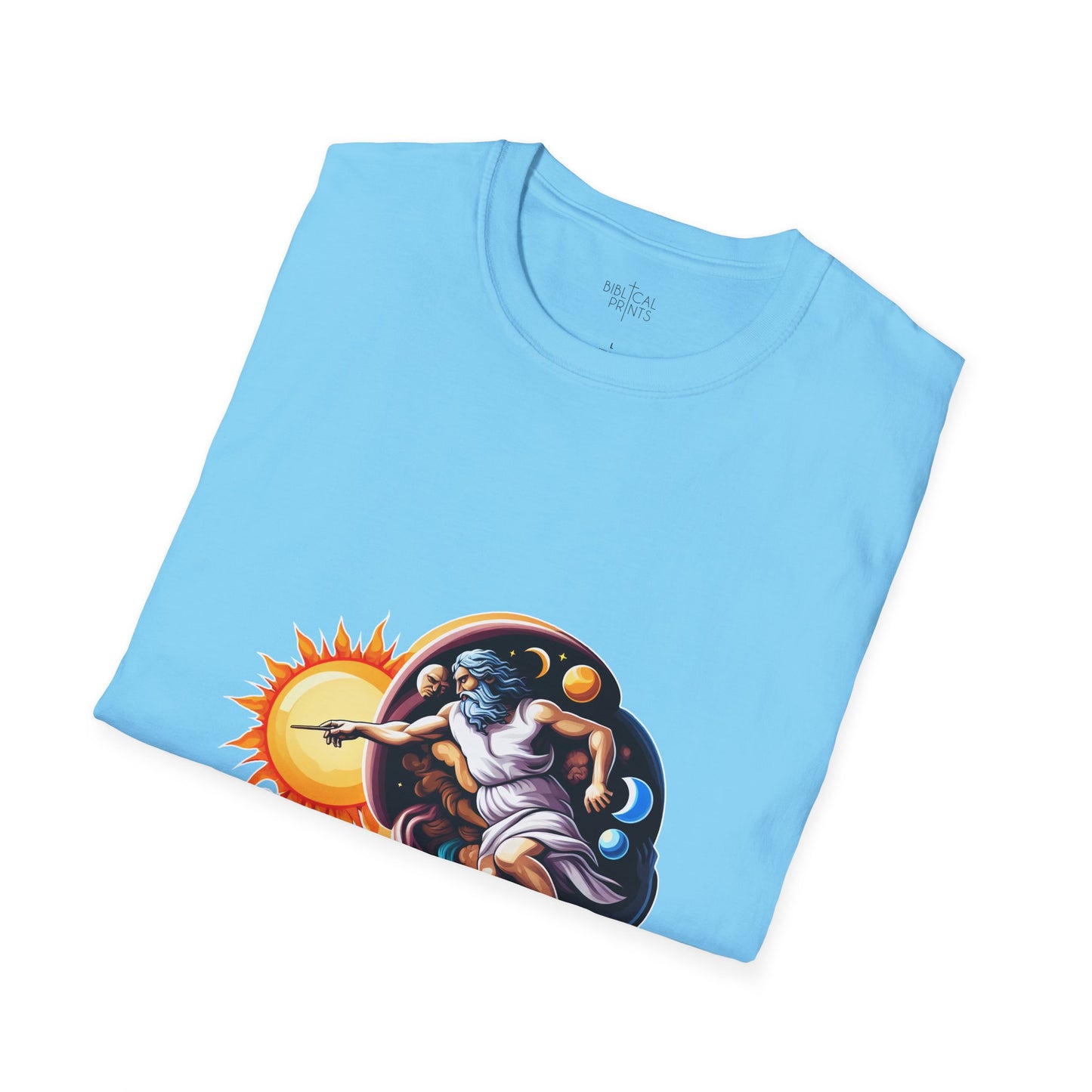 God creates Day and Night T-Shirt | Unisex Softstyle - Biblical Prints