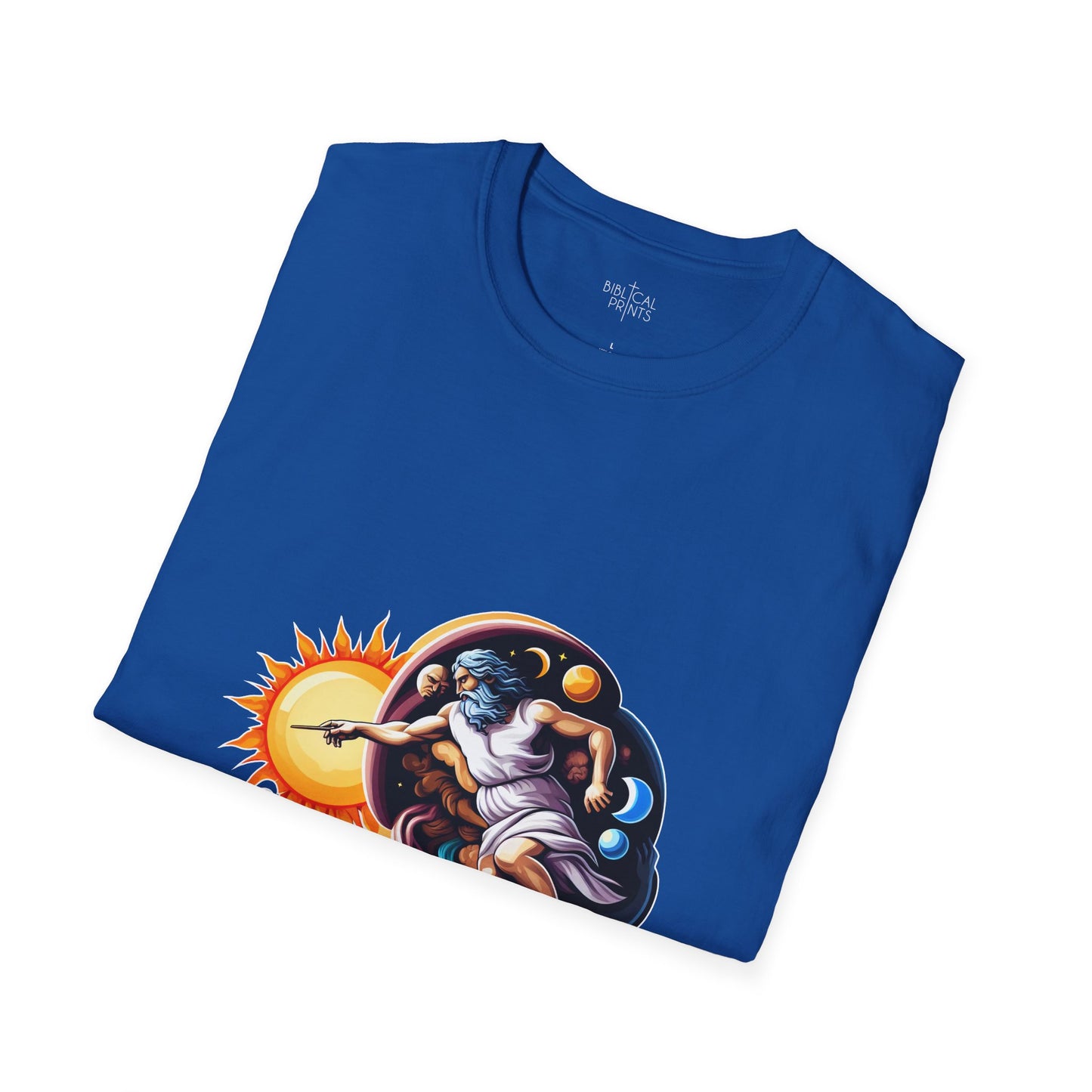 God creates Day and Night T-Shirt | Unisex Softstyle - Biblical Prints