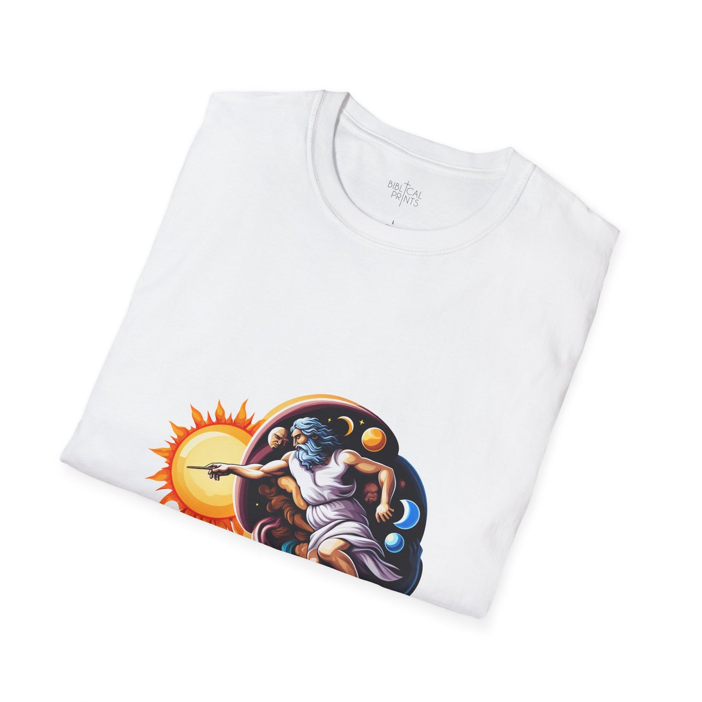 God creates Day and Night T-Shirt | Unisex Softstyle - Biblical Prints