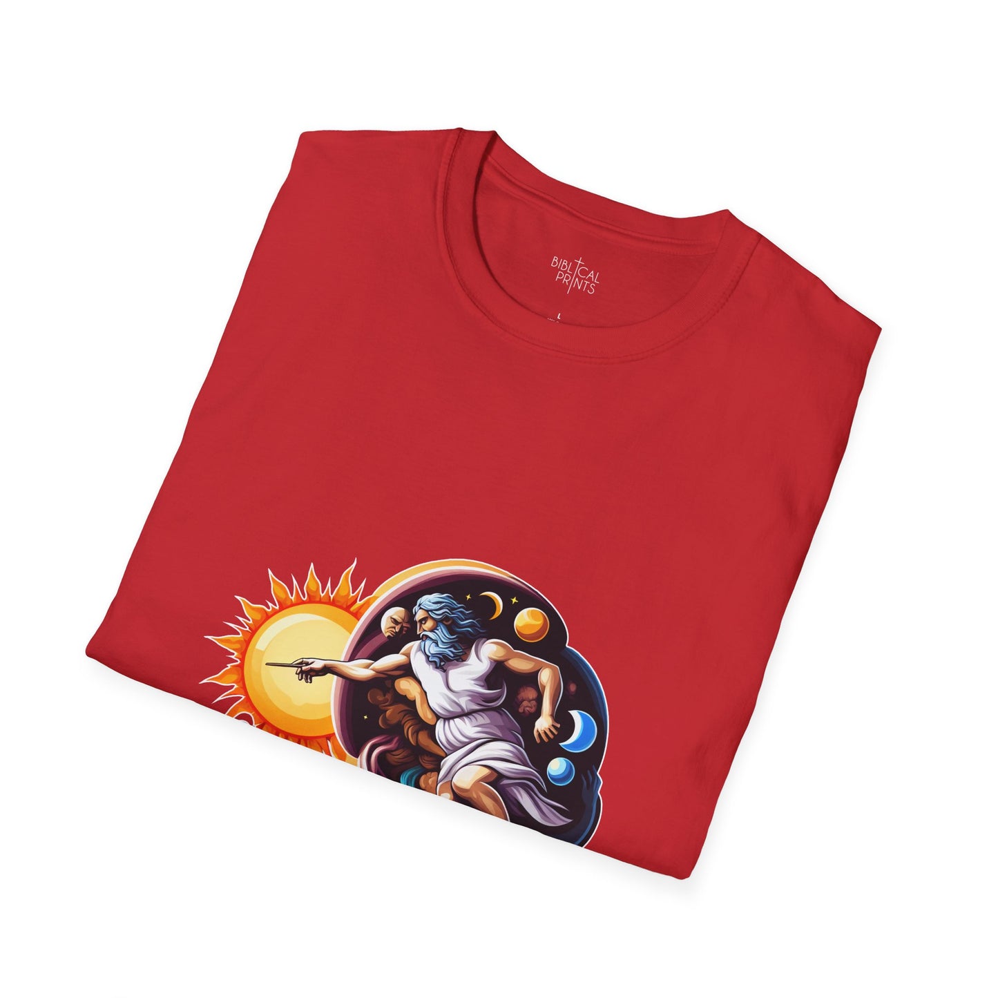 God creates Day and Night T-Shirt | Unisex Softstyle - Biblical Prints