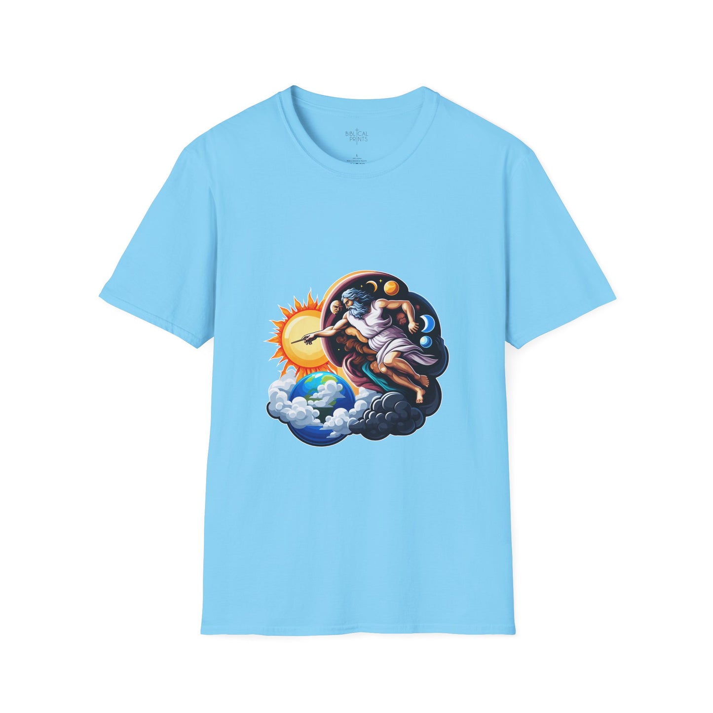 God creates Day and Night T-Shirt | Unisex Softstyle - Biblical Prints