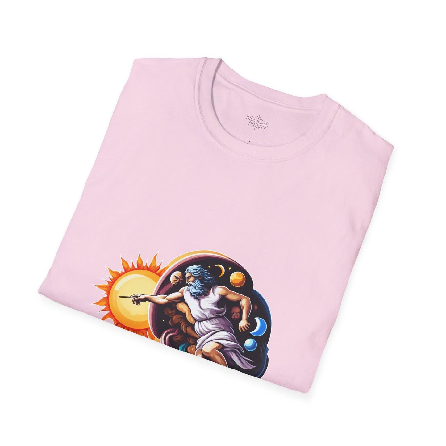 God creates Day and Night T-Shirt | Unisex Softstyle - Biblical Prints