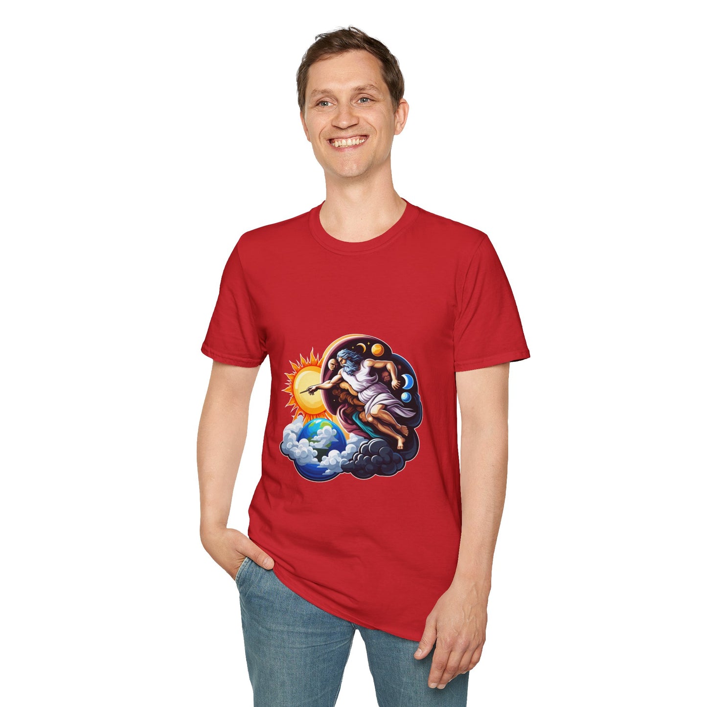 God creates Day and Night T-Shirt | Unisex Softstyle - Biblical Prints