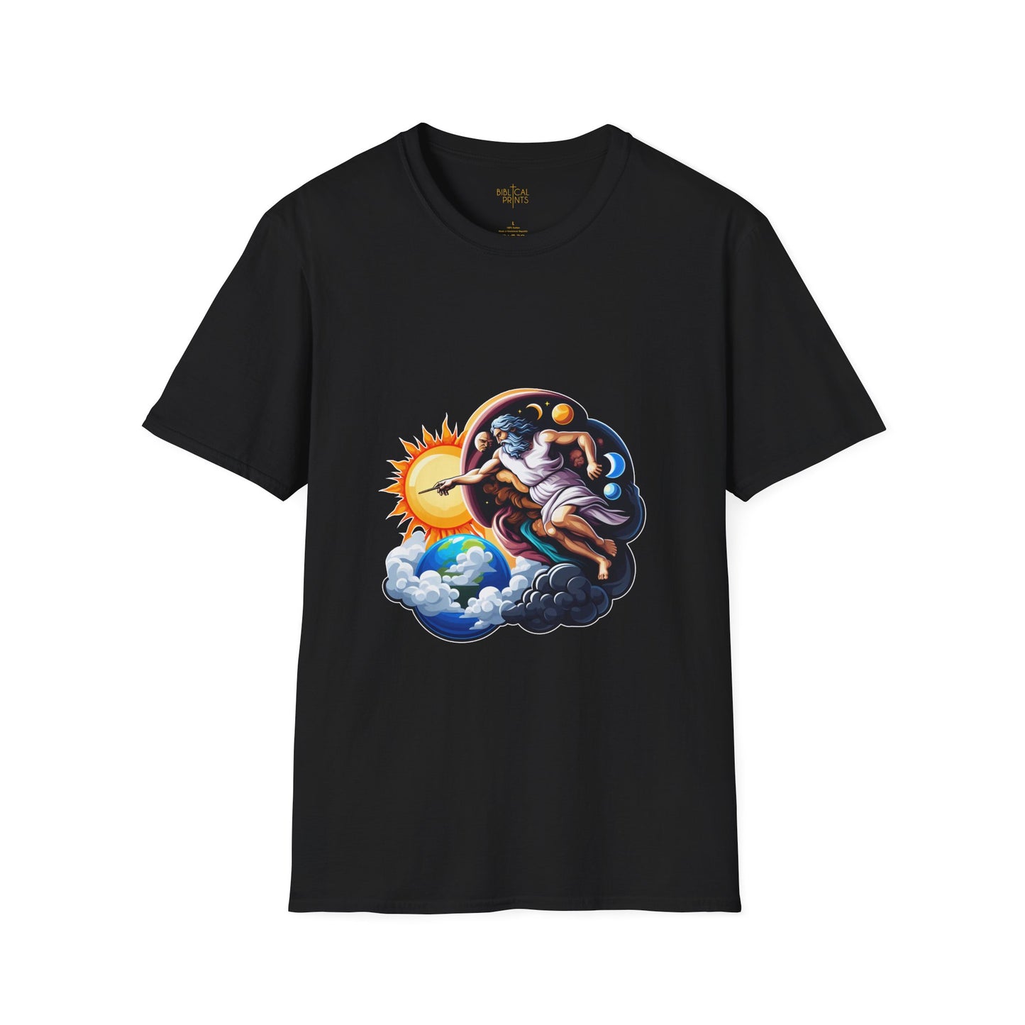 God creates Day and Night T-Shirt | Unisex Softstyle - Biblical Prints