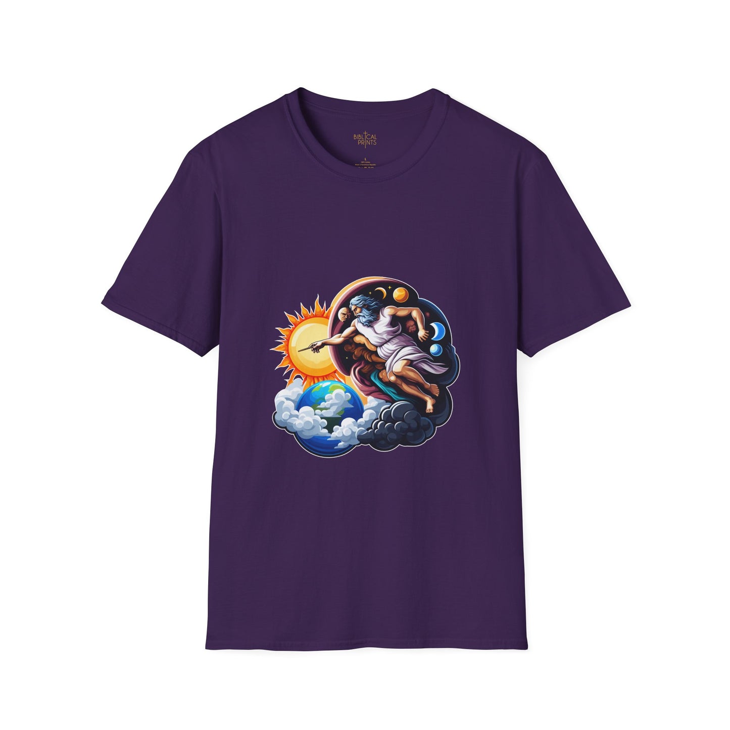 God creates Day and Night T-Shirt | Unisex Softstyle - Biblical Prints