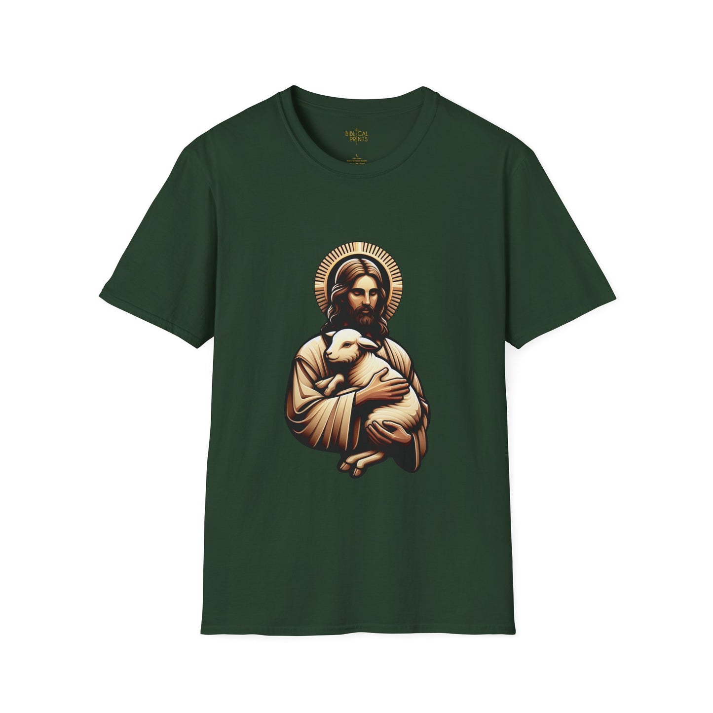 Jesus Christ and the Lamb T-Shirt | Unisex Softstyle - Biblical Prints