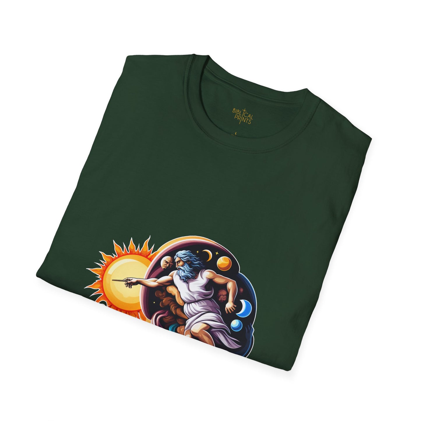 God creates Day and Night T-Shirt | Unisex Softstyle - Biblical Prints