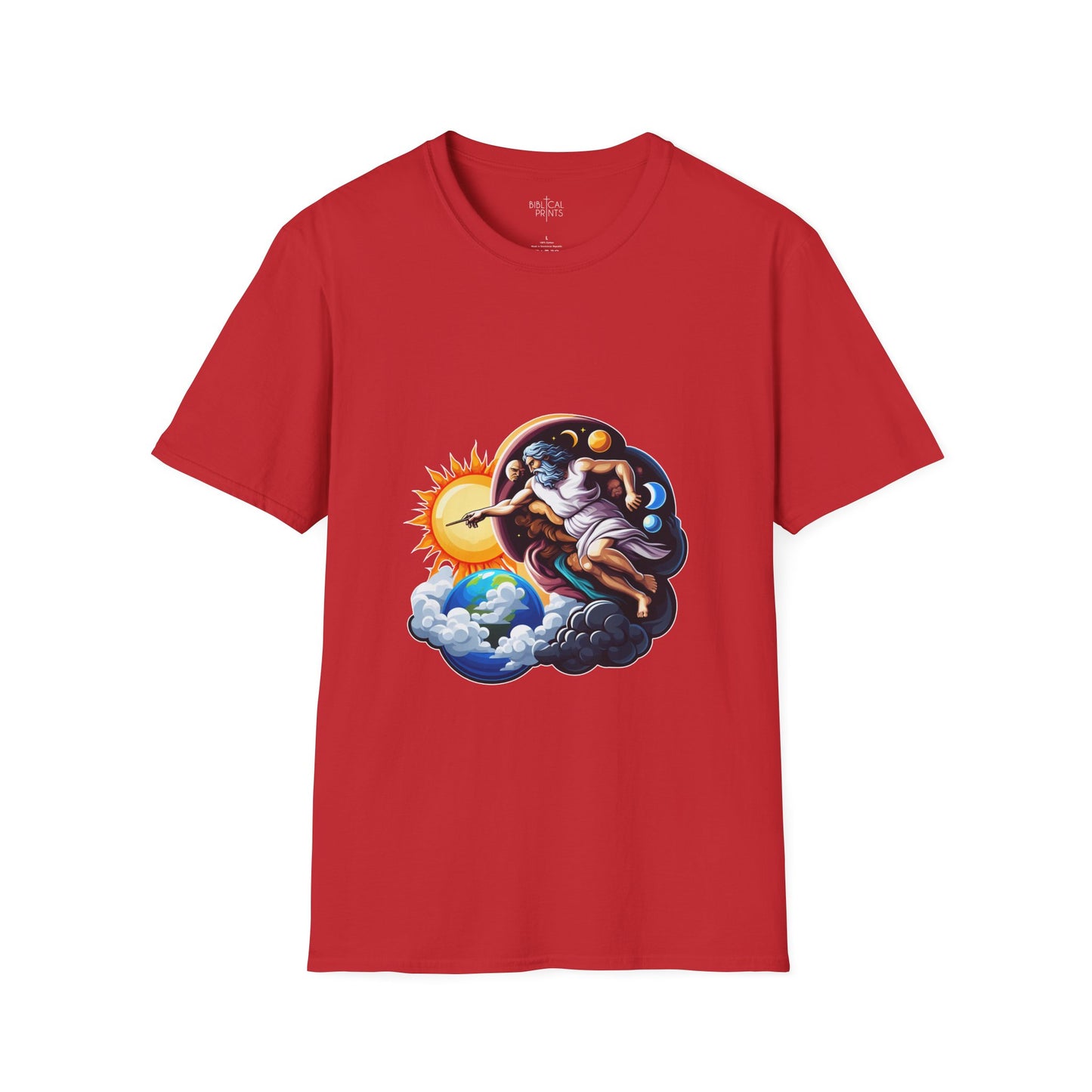 God creates Day and Night T-Shirt | Unisex Softstyle - Biblical Prints