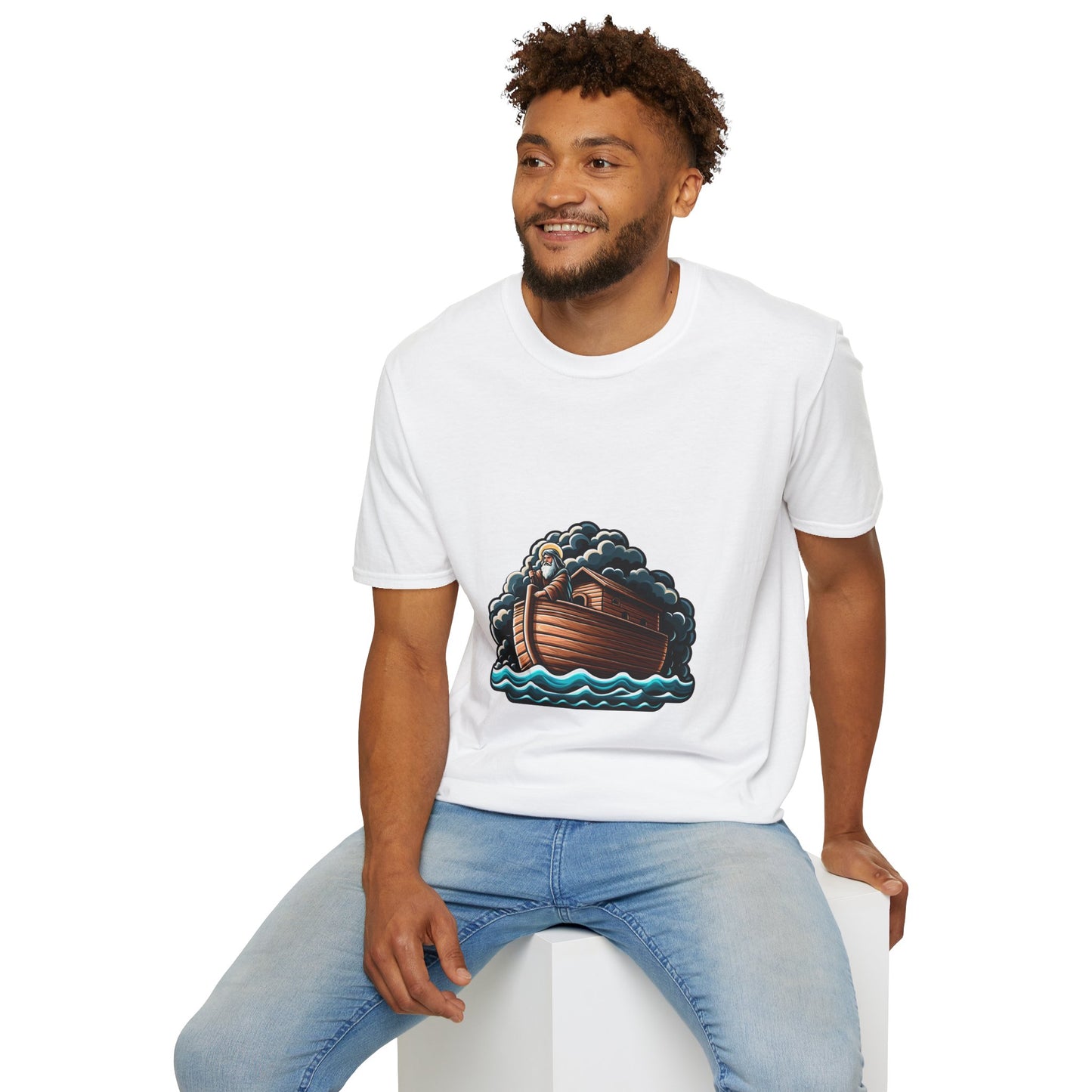 Noah and the Ark T-Shirt | Unisex Softstyle - Biblical Prints