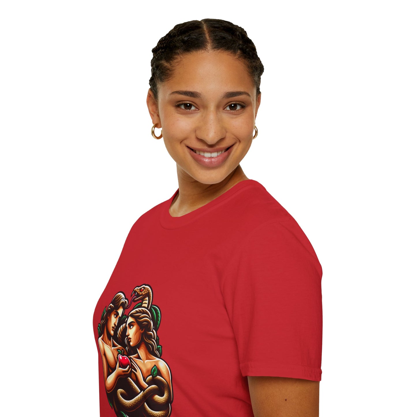 Adam and Eve next to the sin T-Shirt | Unisex Softstyle - Biblical Prints