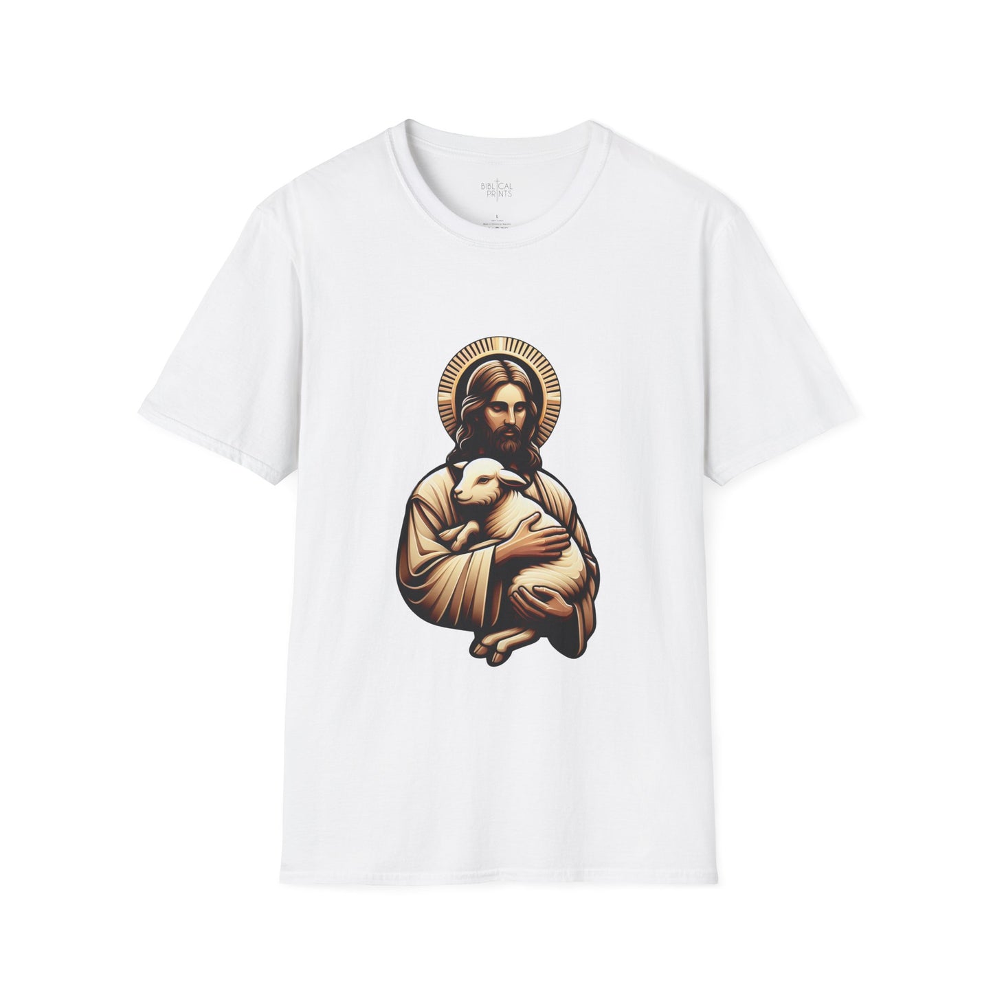 Jesus Christ and the Lamb T-Shirt | Unisex Softstyle - Biblical Prints