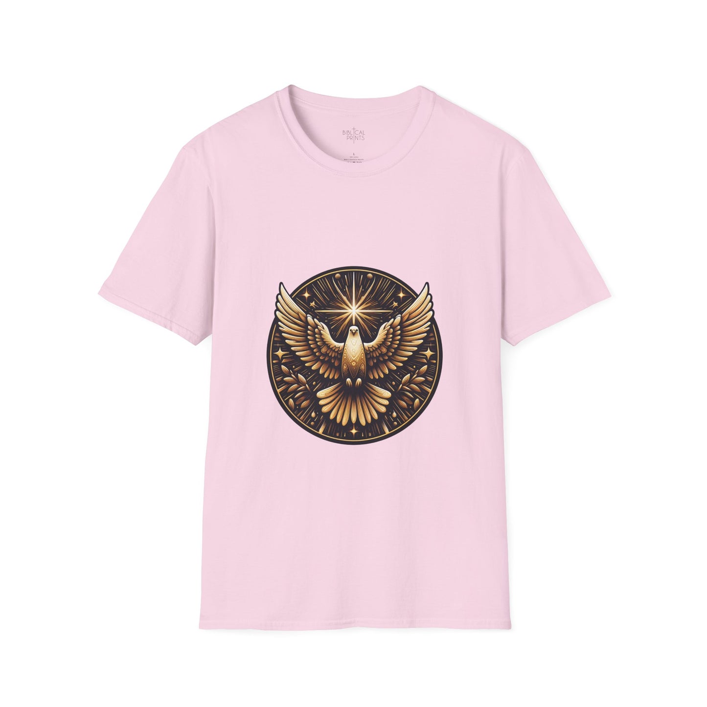 Holy Spirit Golden Dove T-Shirt | Unisex Softstyle - Biblical Prints