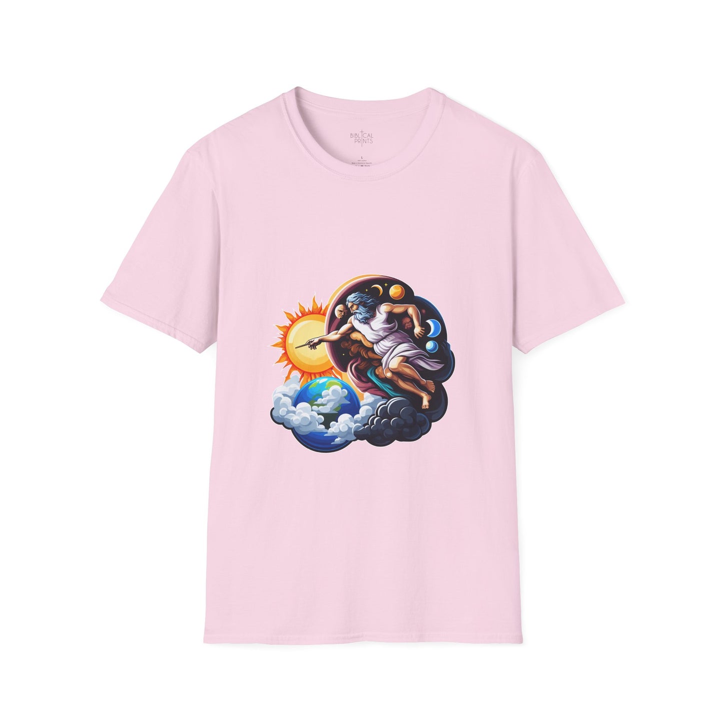 God creates Day and Night T-Shirt | Unisex Softstyle - Biblical Prints