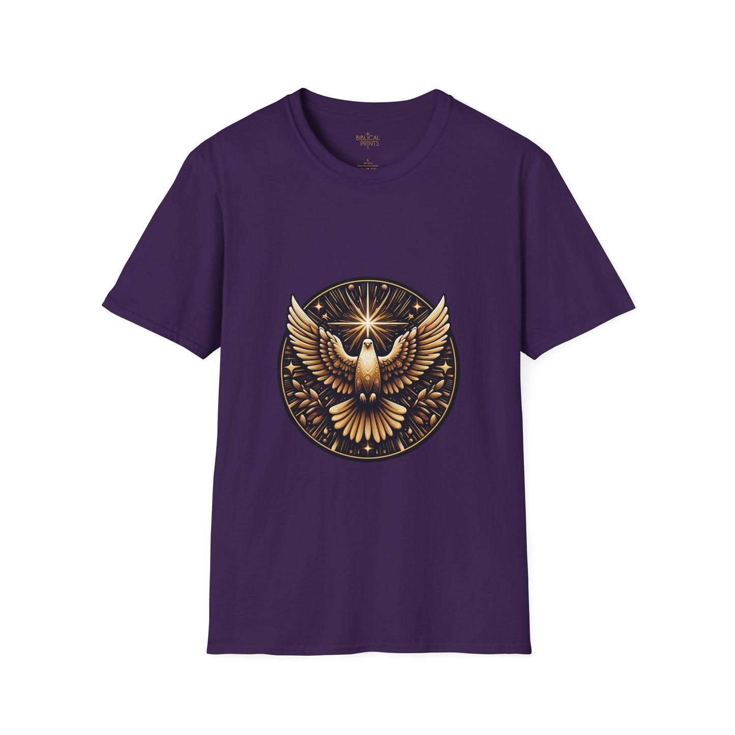 Holy Spirit Golden Dove T-Shirt | Unisex Softstyle - Biblical Prints