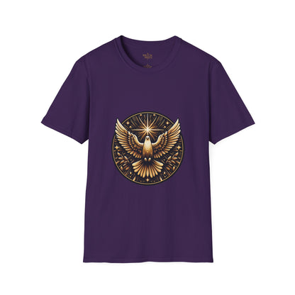 Holy Spirit Golden Dove T-Shirt | Unisex Softstyle - Biblical Prints