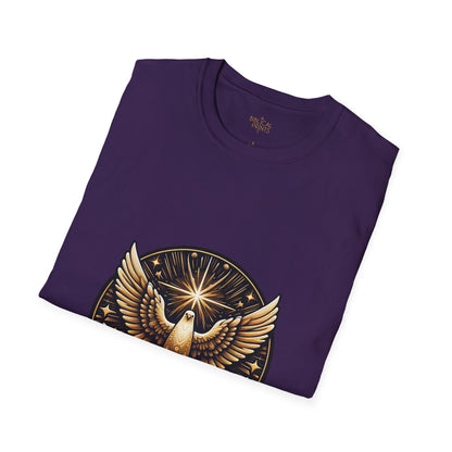 Holy Spirit Golden Dove T-Shirt | Unisex Softstyle - Biblical Prints