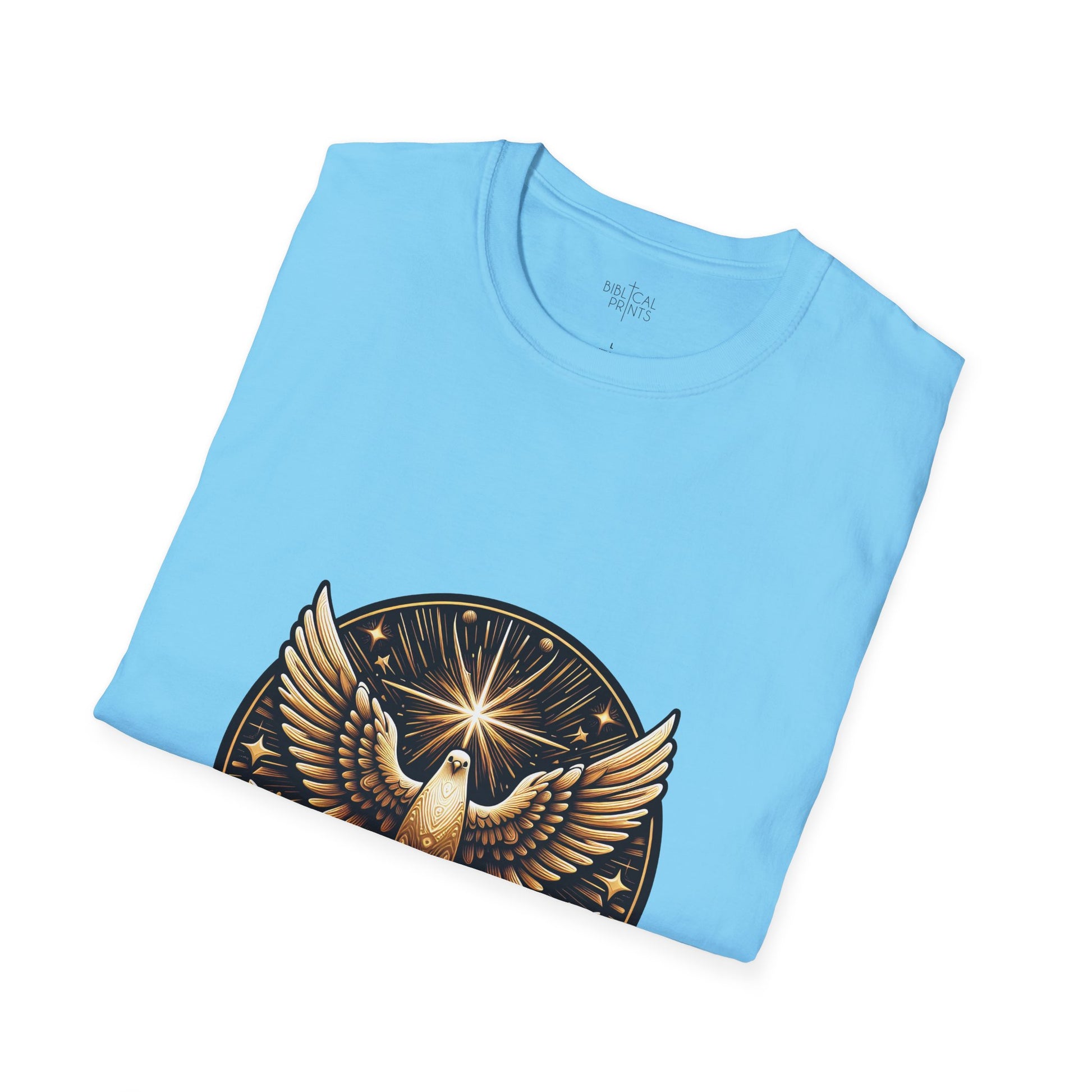 Holy Spirit Golden Dove T-Shirt | Unisex Softstyle - Biblical Prints