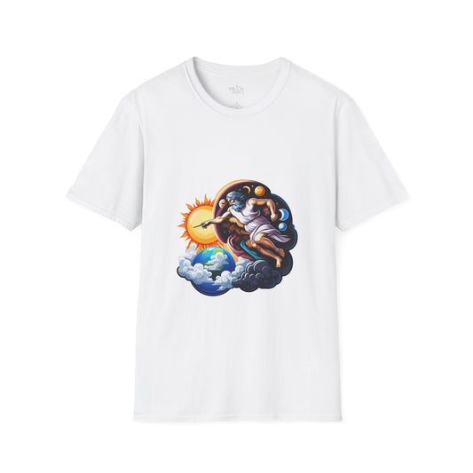 God creates Day and Night T-Shirt | Unisex Softstyle - Biblical Prints