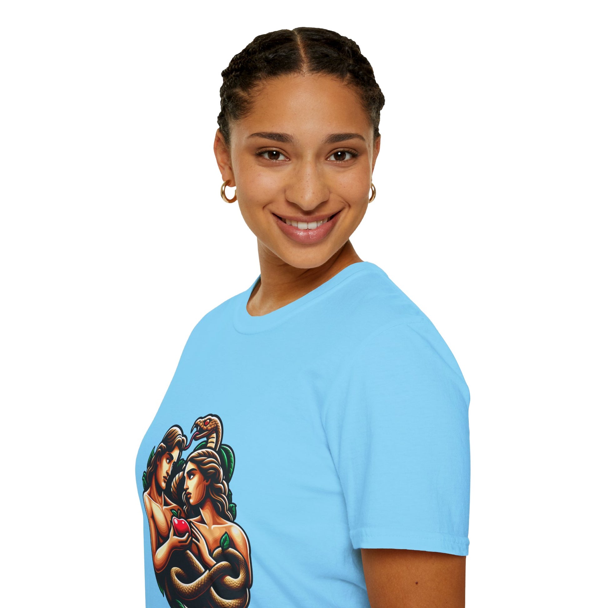 Adam and Eve next to the sin T-Shirt | Unisex Softstyle - Biblical Prints