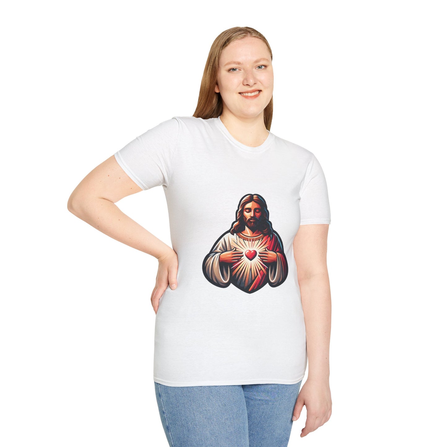 Jesus Christ Sacred Heart T-Shirt | Unisex Softstyle