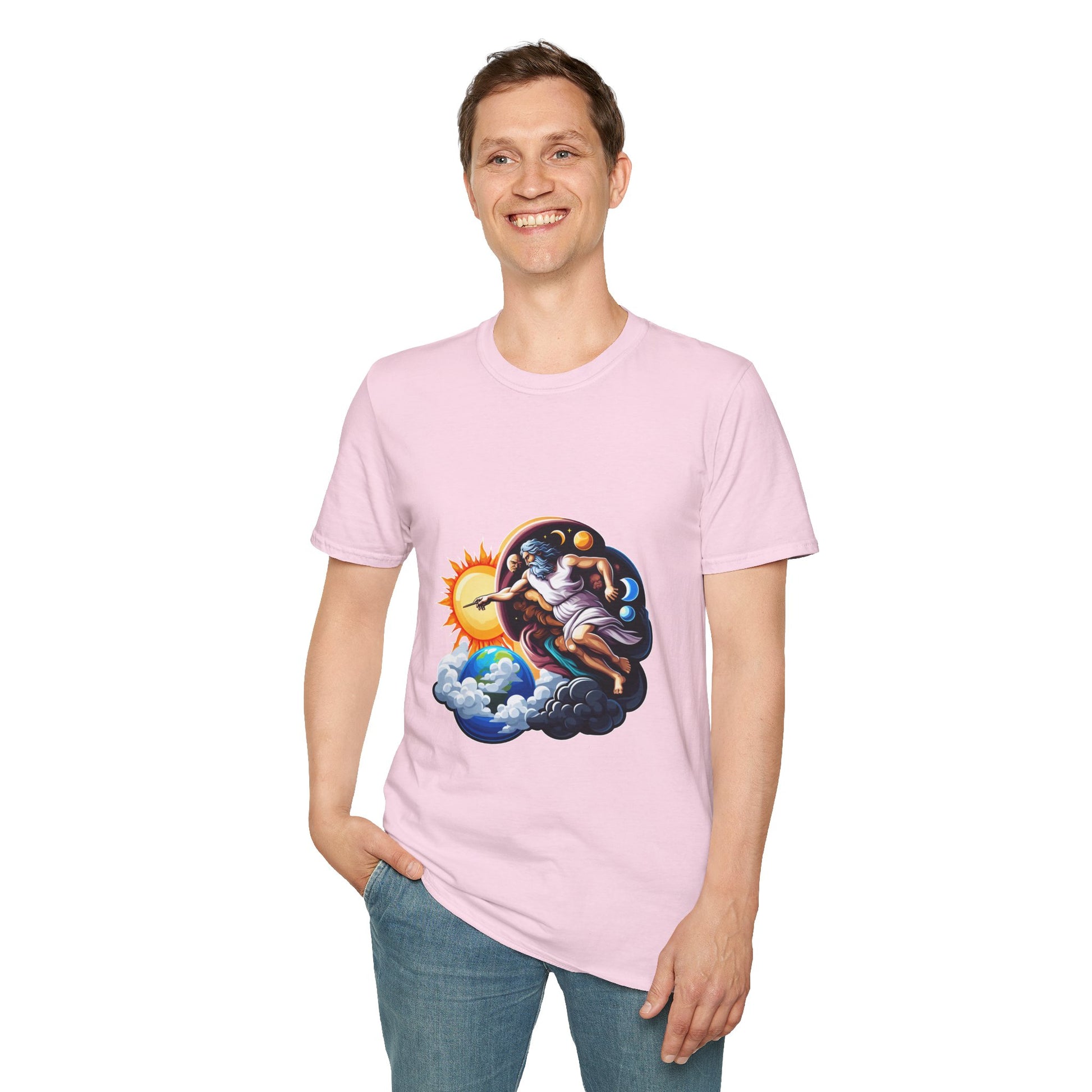 God creates Day and Night T-Shirt | Unisex Softstyle - Biblical Prints