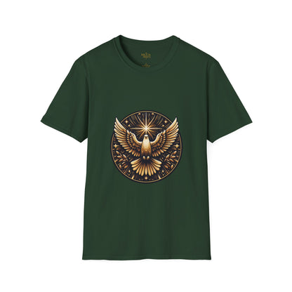 Holy Spirit Golden Dove T-Shirt | Unisex Softstyle - Biblical Prints
