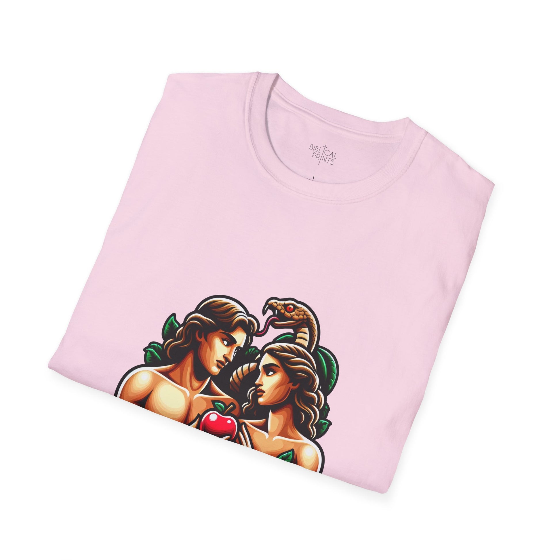 Adam and Eve next to the sin T-Shirt | Unisex Softstyle - Biblical Prints