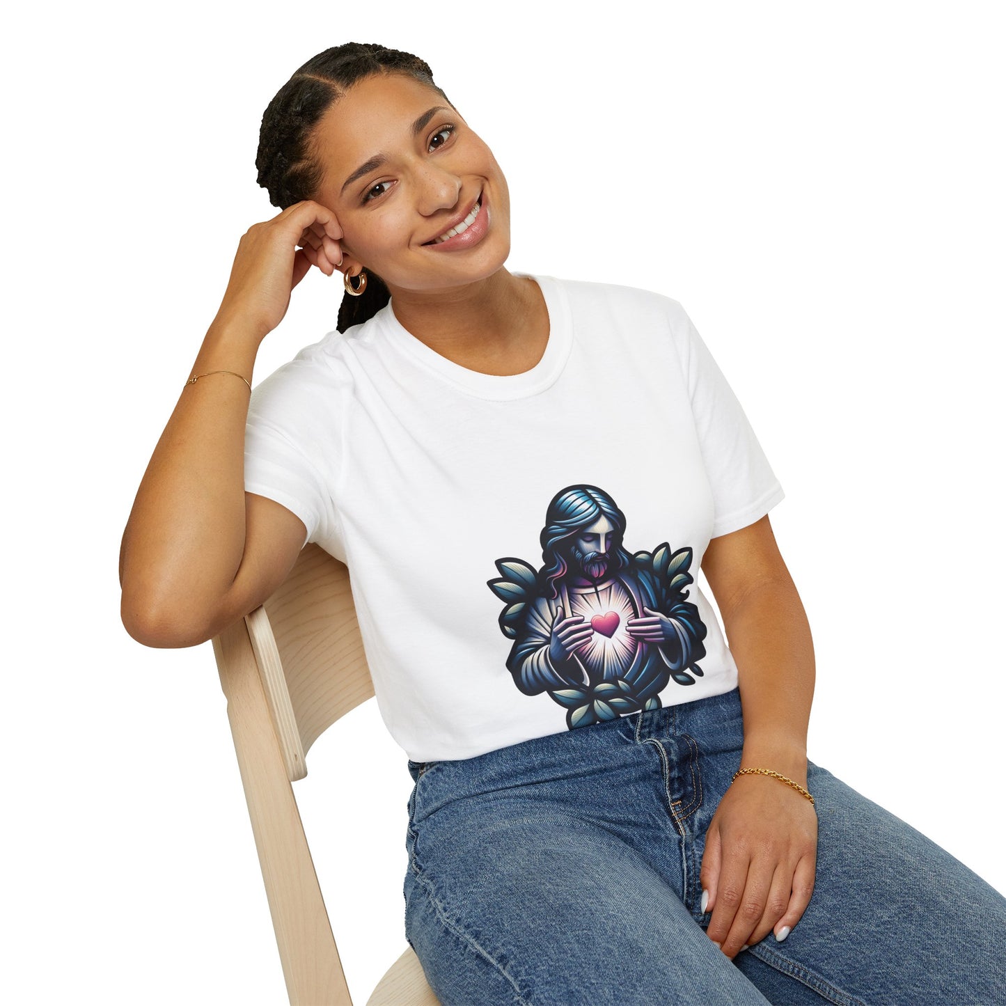 Jesus Christ Sacred Heart T-Shirt | Unisex Softstyle