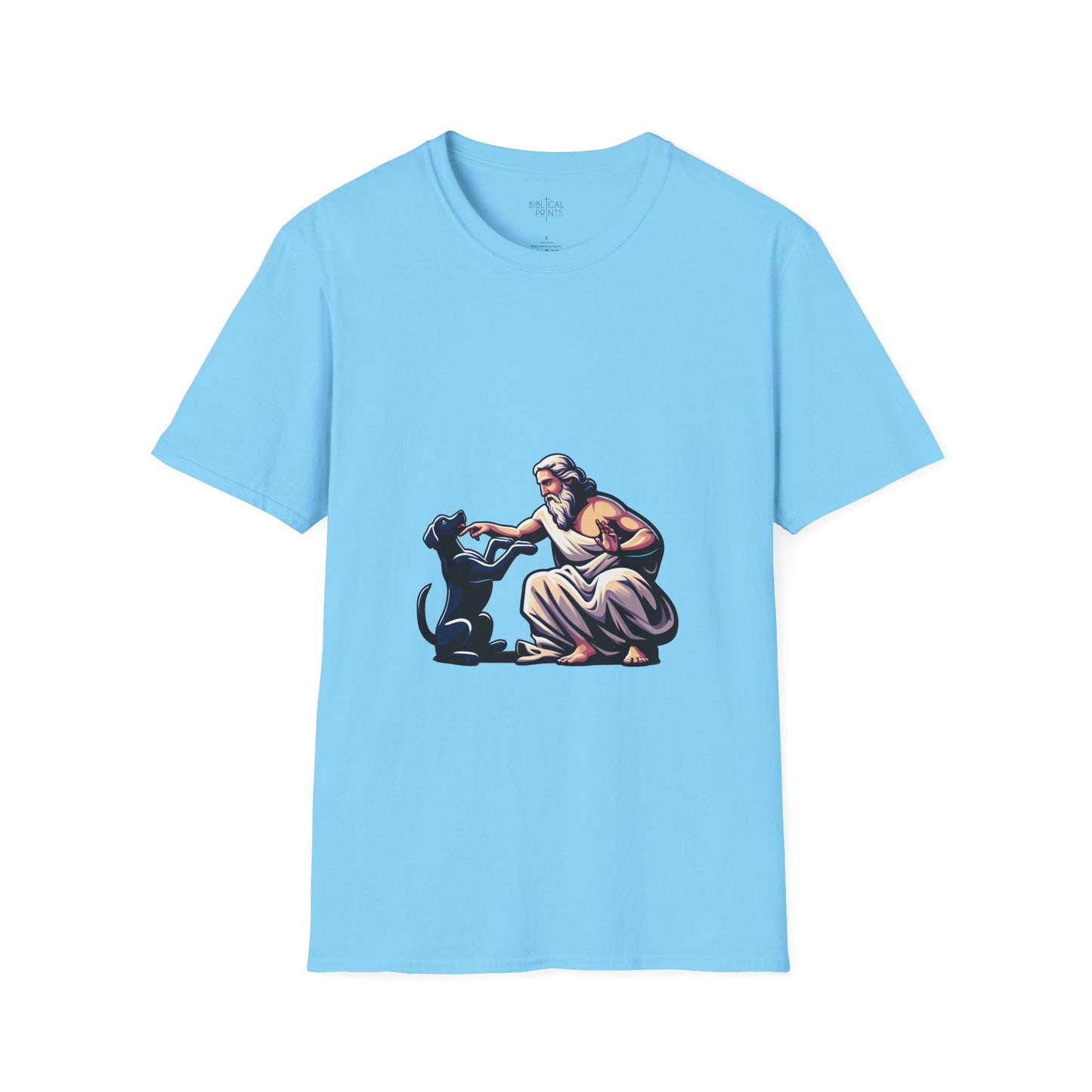 God pets a Dog T-Shirt | Unisex Softstyle