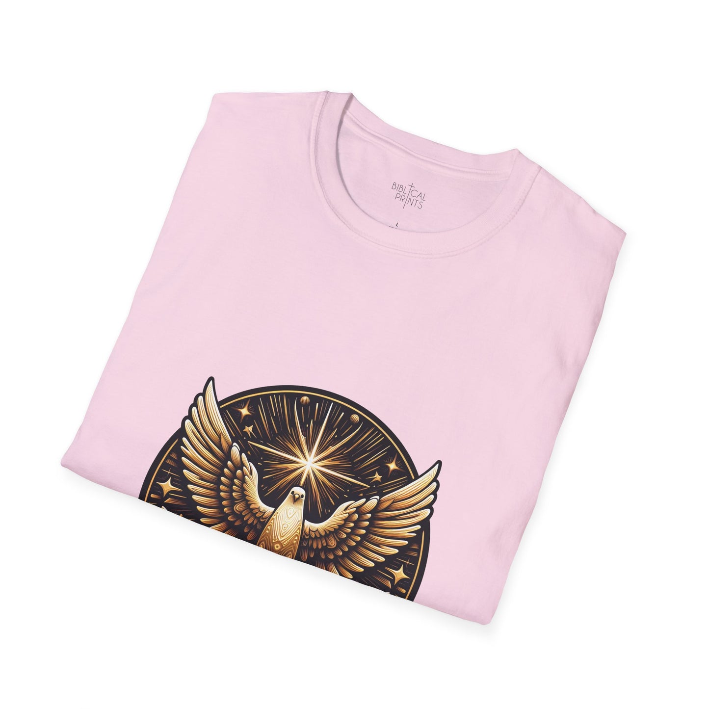 Holy Spirit Golden Dove T-Shirt | Unisex Softstyle - Biblical Prints