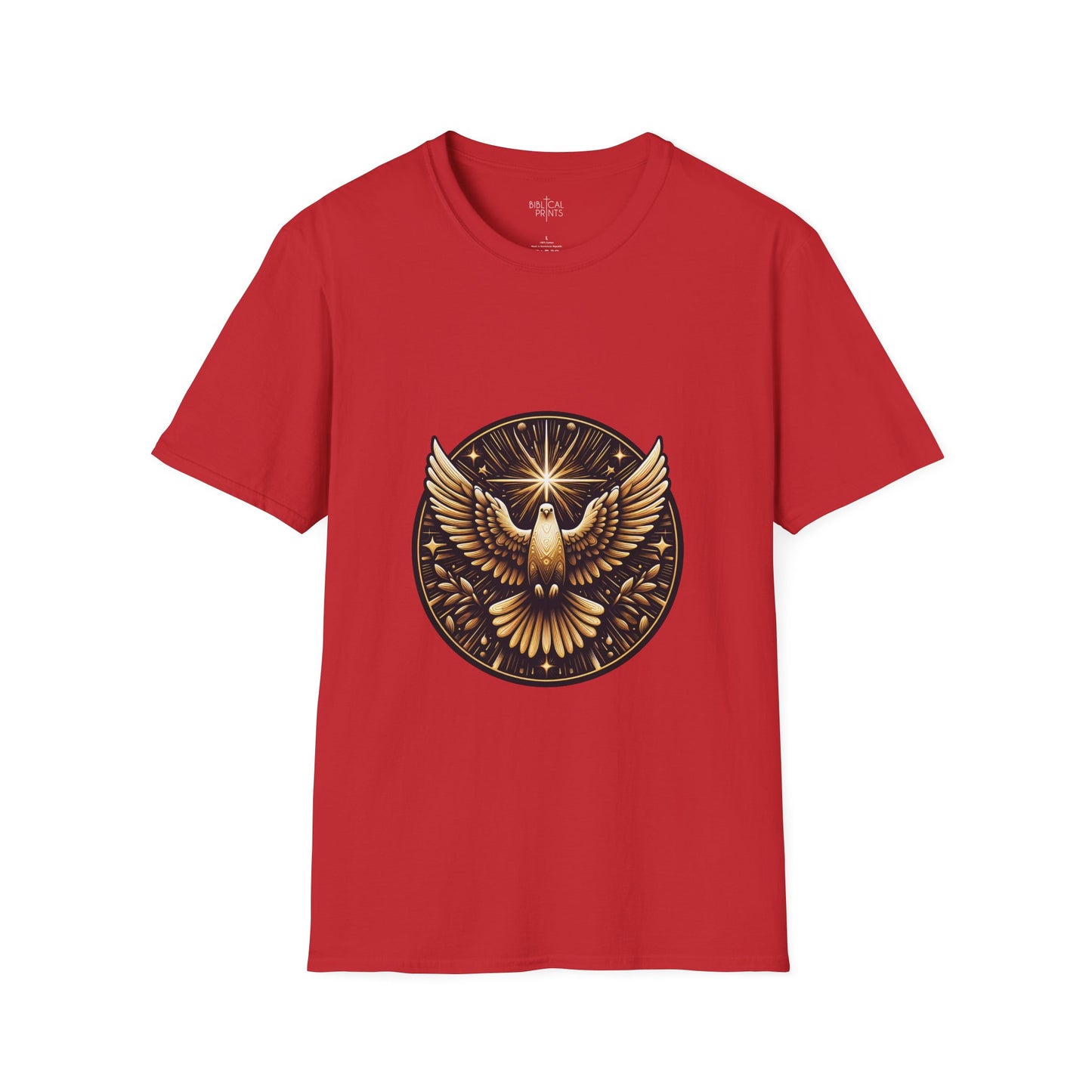 Holy Spirit Golden Dove T-Shirt | Unisex Softstyle - Biblical Prints