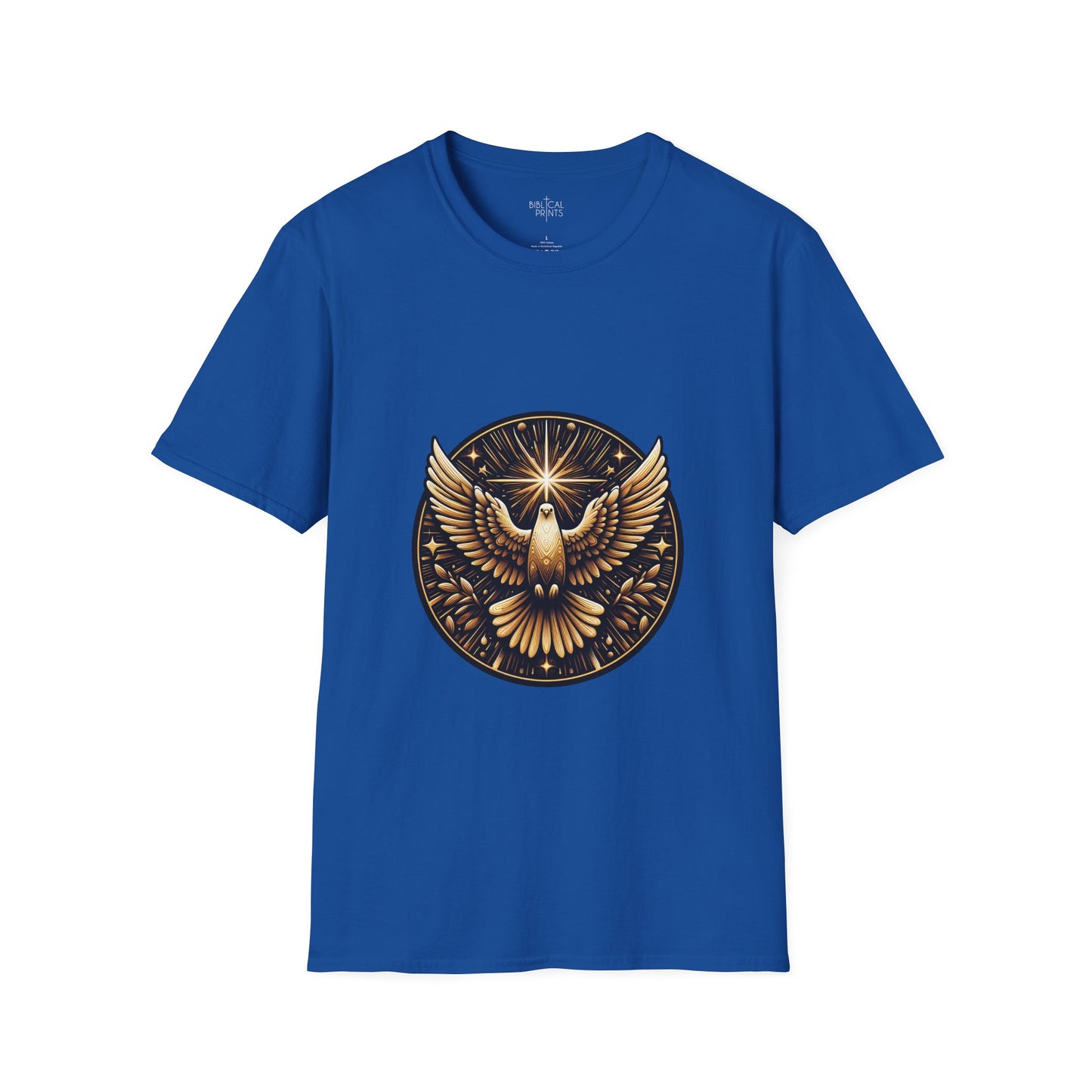 Holy Spirit Golden Dove T-Shirt | Unisex Softstyle - Biblical Prints