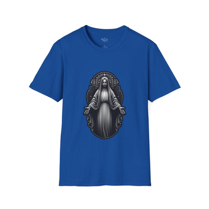 Holy Mary Black and White T-Shirt | Unisex Softstyle