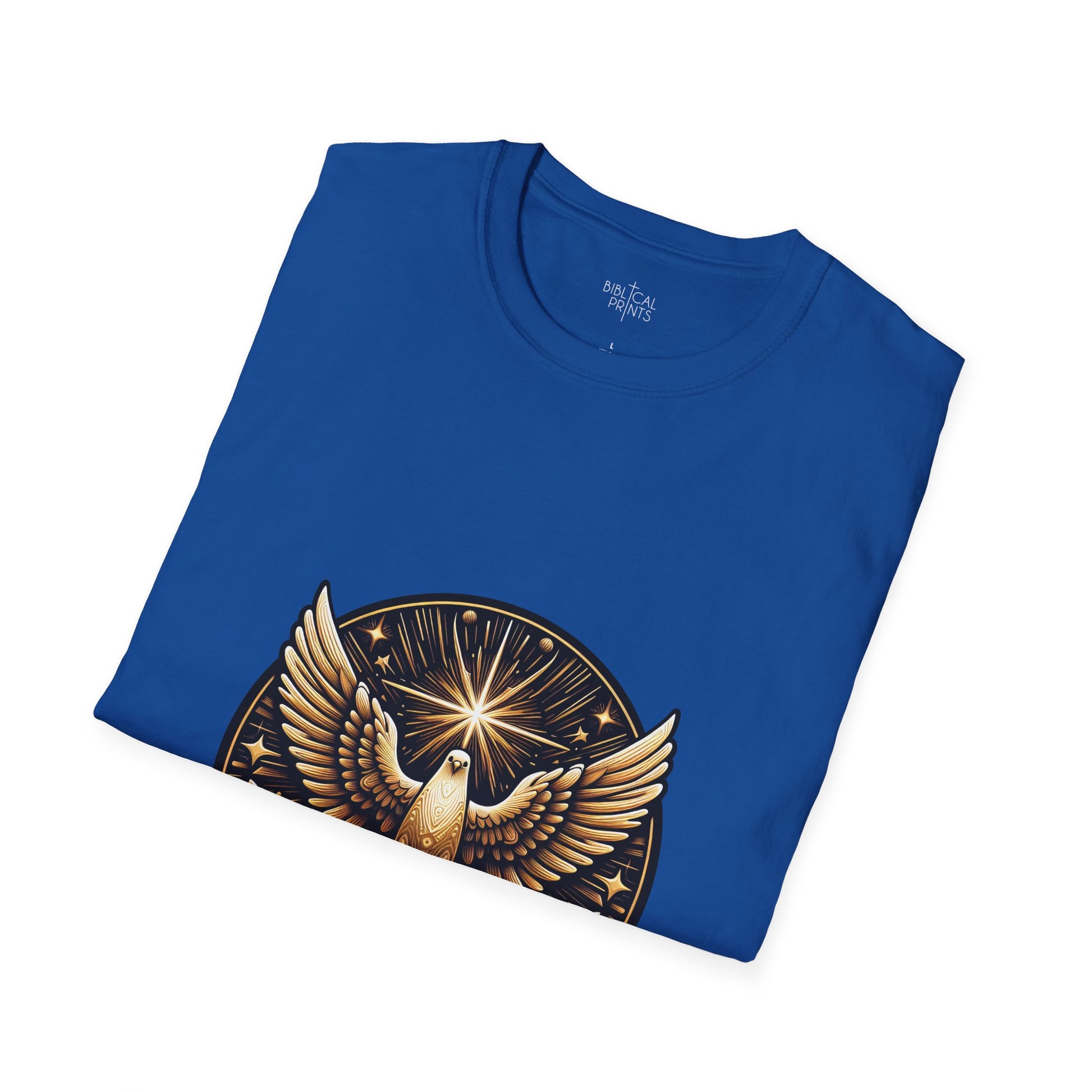 Holy Spirit Golden Dove T-Shirt | Unisex Softstyle - Biblical Prints