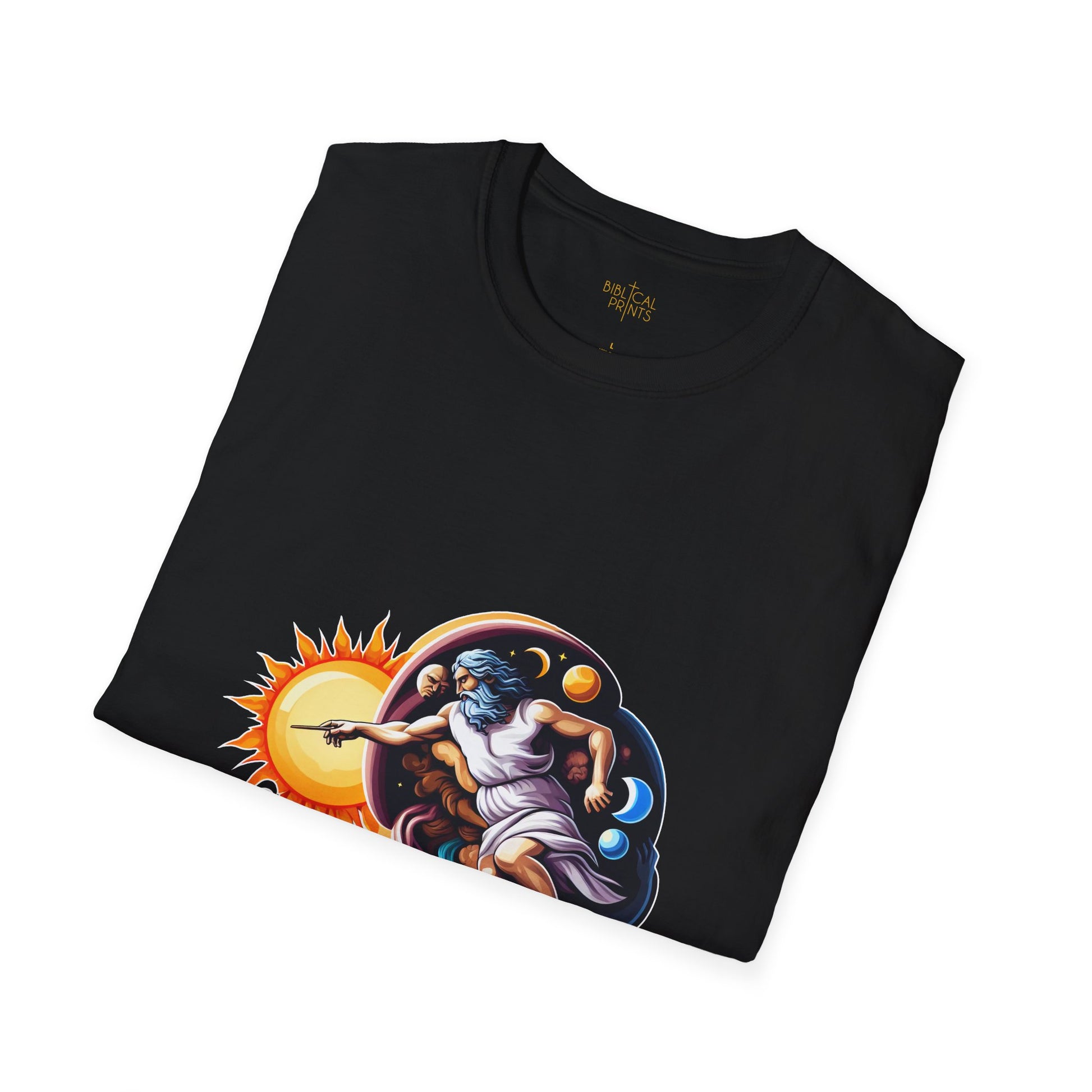 God creates Day and Night T-Shirt | Unisex Softstyle - Biblical Prints