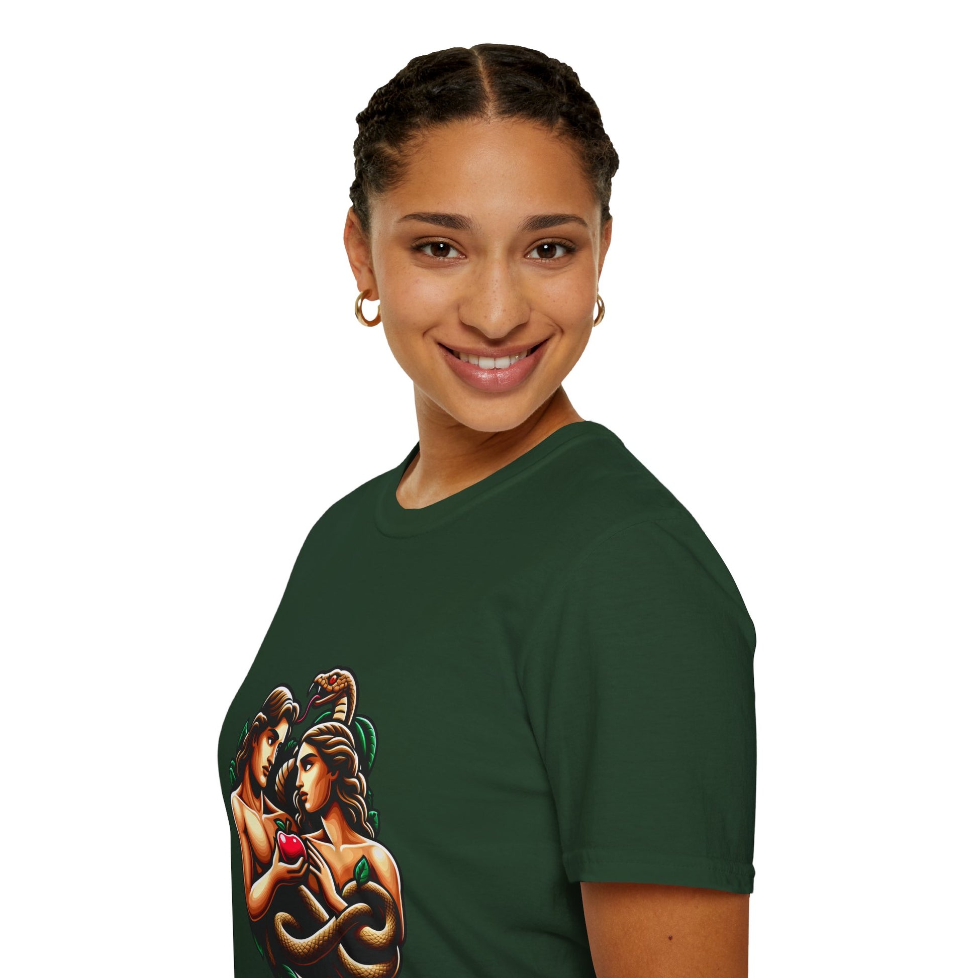Adam and Eve next to the sin T-Shirt | Unisex Softstyle - Biblical Prints