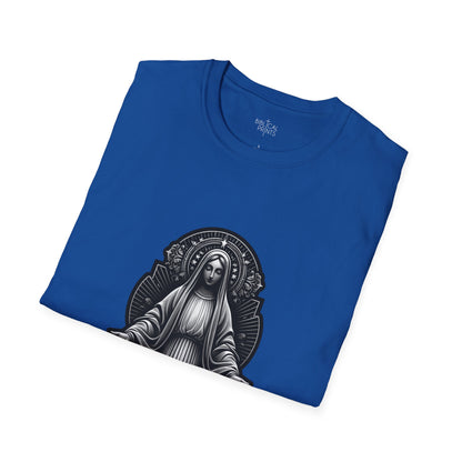 Holy Mary Black and White T-Shirt | Unisex Softstyle