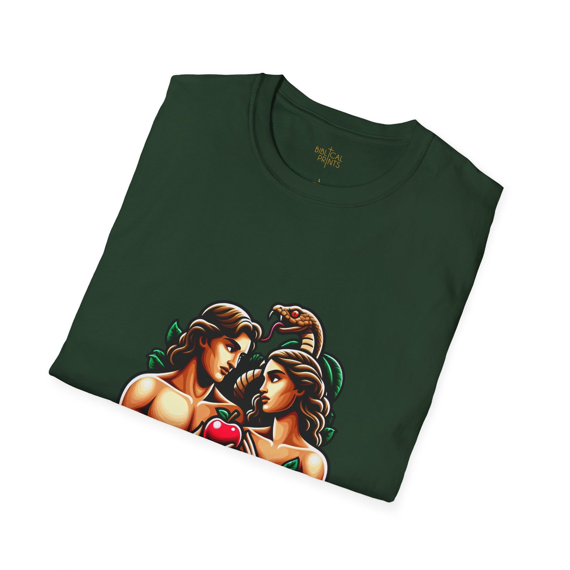 Adam and Eve next to the sin T-Shirt | Unisex Softstyle - Biblical Prints