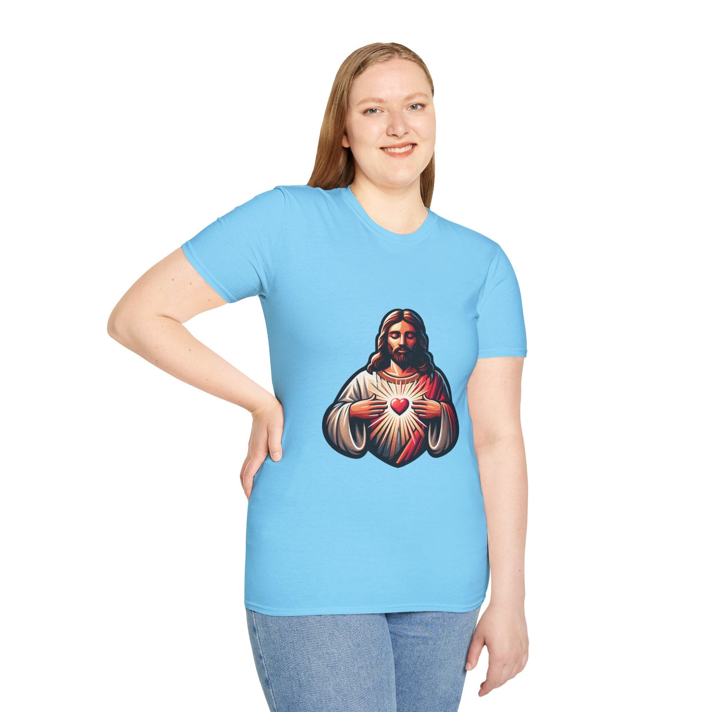 Jesus Christ Sacred Heart T-Shirt | Unisex Softstyle