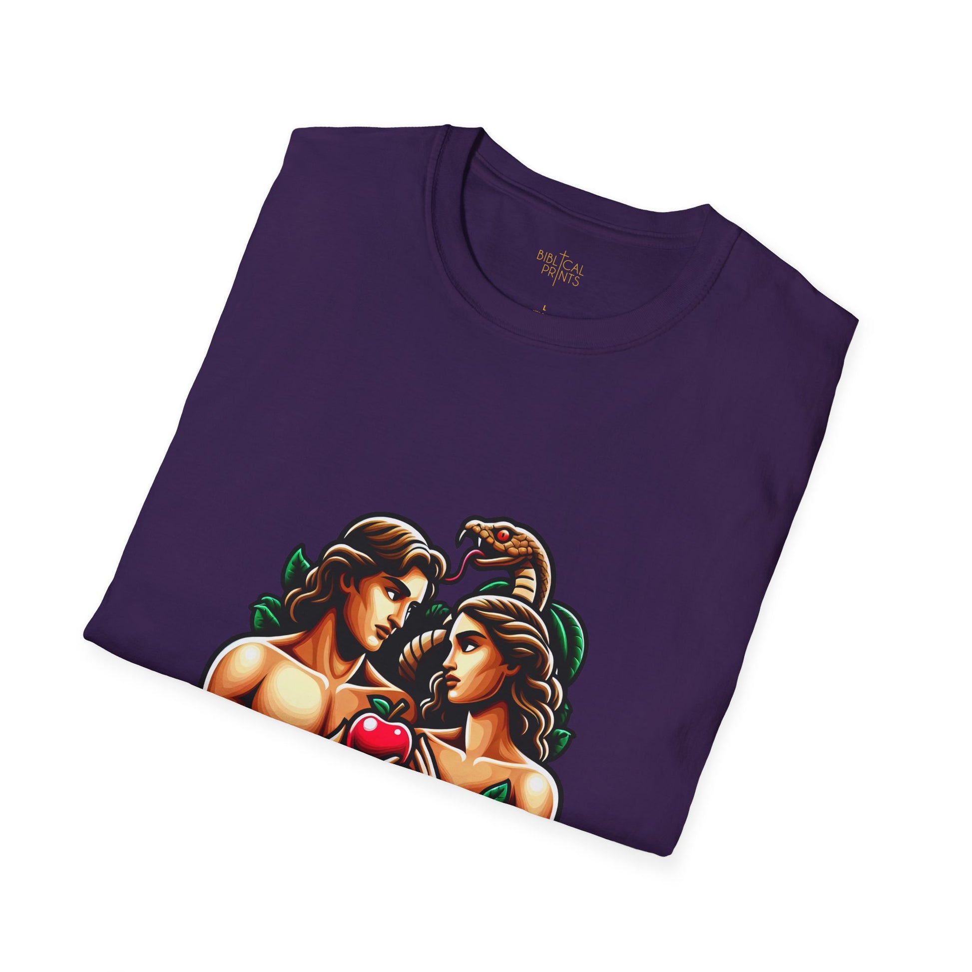 Adam and Eve next to the sin T-Shirt | Unisex Softstyle - Biblical Prints