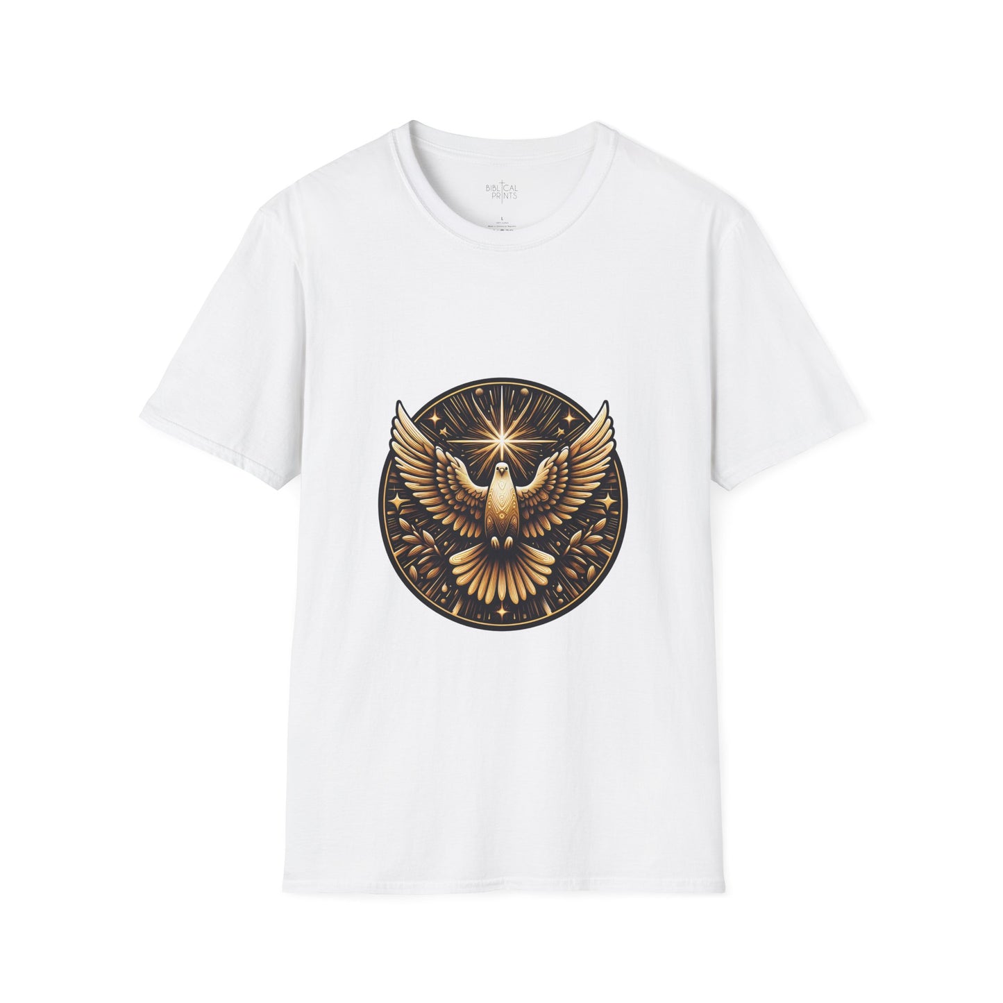 Holy Spirit Golden Dove T-Shirt | Unisex Softstyle - Biblical Prints