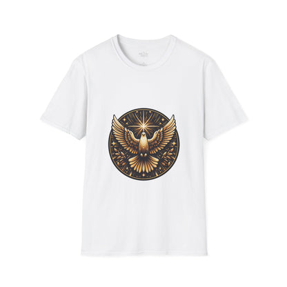 Holy Spirit Golden Dove T-Shirt | Unisex Softstyle - Biblical Prints