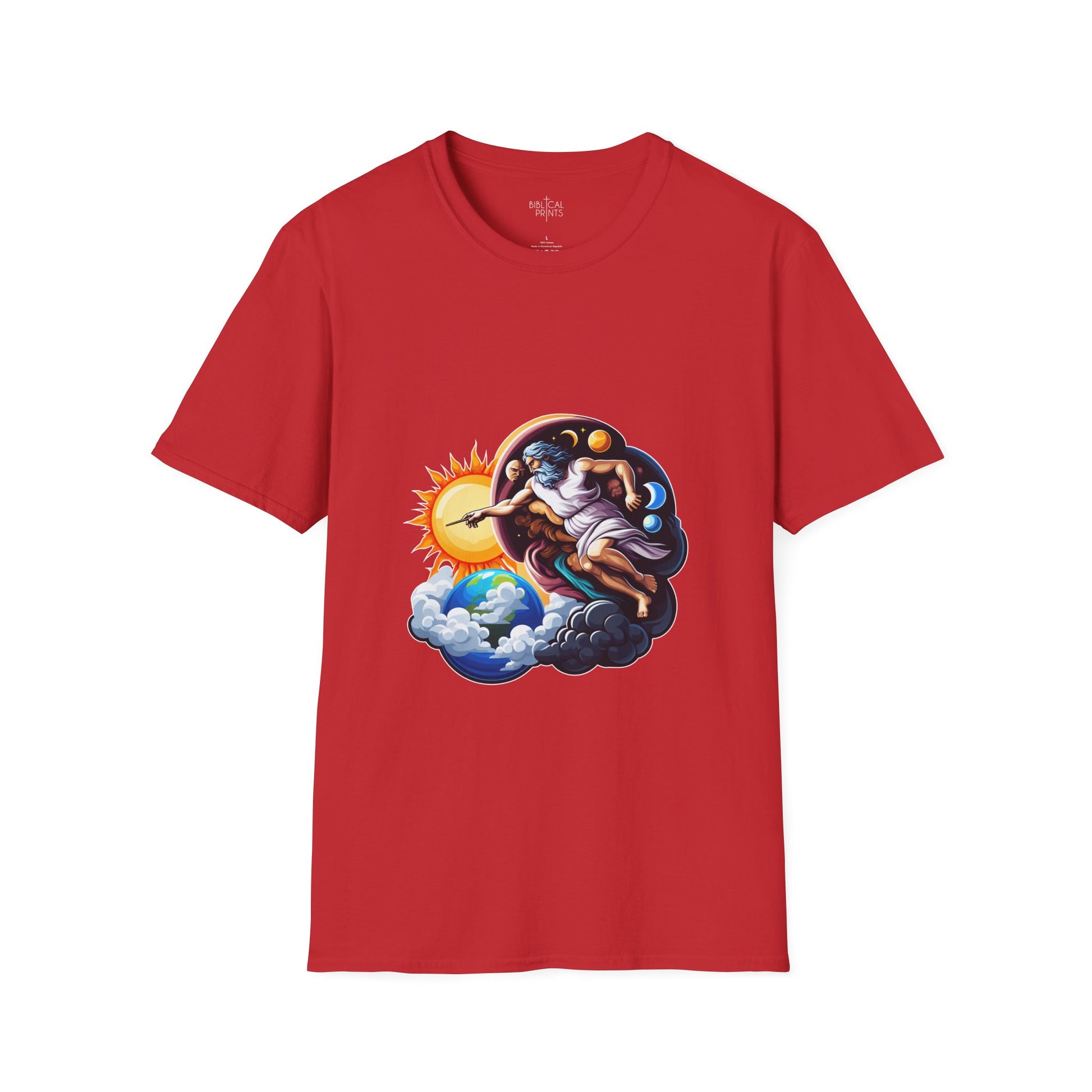 God creates Day and Night T-Shirt | Unisex Softstyle - Biblical Prints
