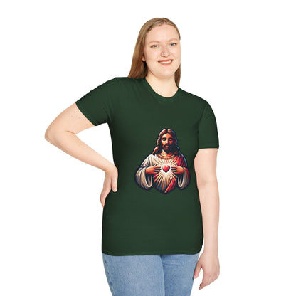 Jesus Christ Sacred Heart T-Shirt | Unisex Softstyle