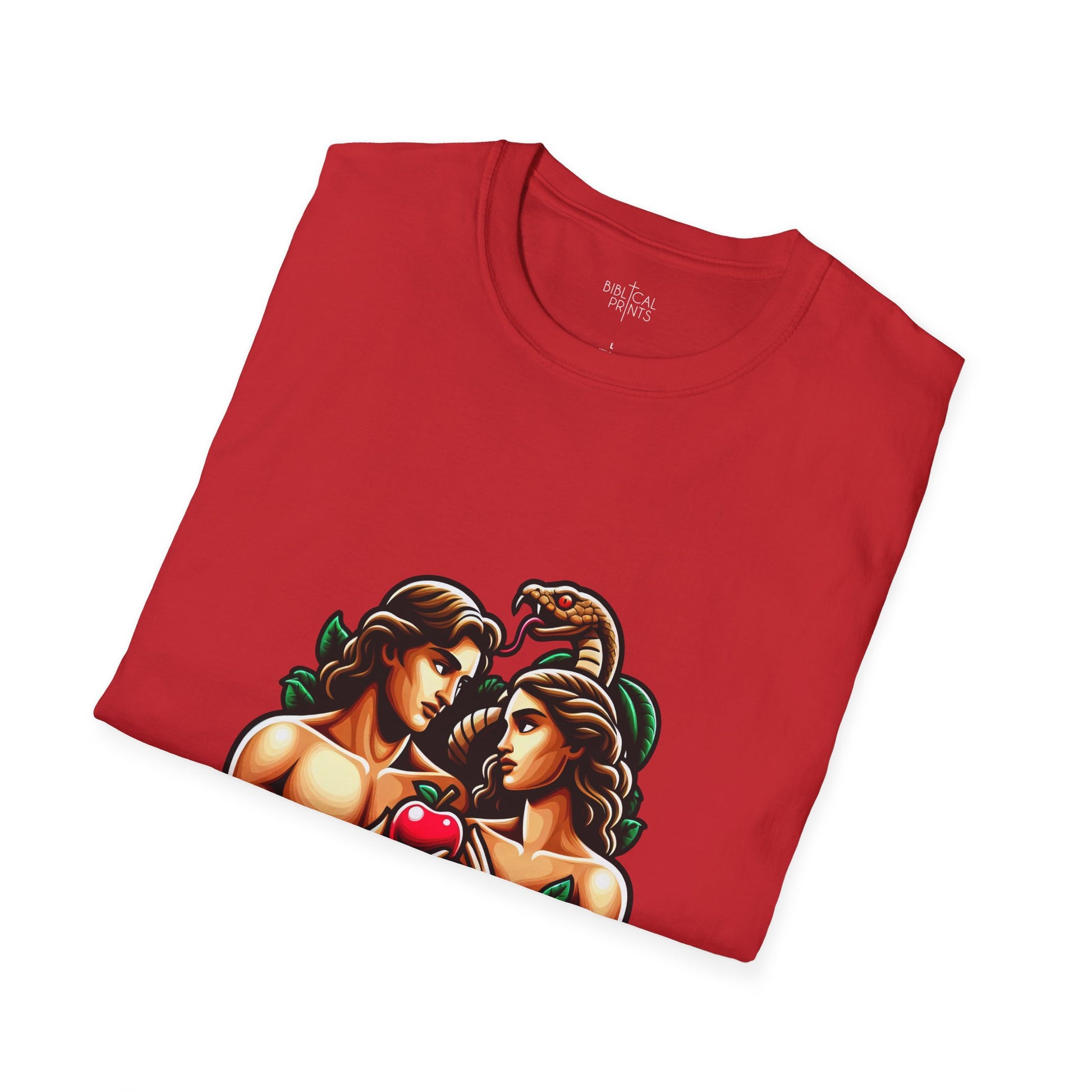 Adam and Eve next to the sin T-Shirt | Unisex Softstyle - Biblical Prints